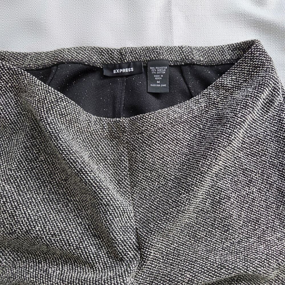 Express Black White Pattern Stretch Boot Cut Trou… - image 3